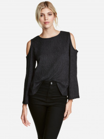 Блуза H&M модель 0398623_чорний Фото