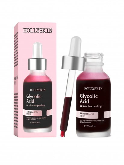 Hollyskin ­Кислотна пілінг-сироватка Glycolic AHA Acid модель 0243h — фото - INTERTOP