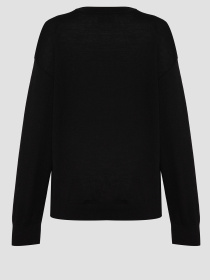 Жіночий чорний вовняний джемпер Moschino модель J0931.8700;3555 Жіночий чорний вовняний джемпер Moschino модель J0931.8700;3555 Фото