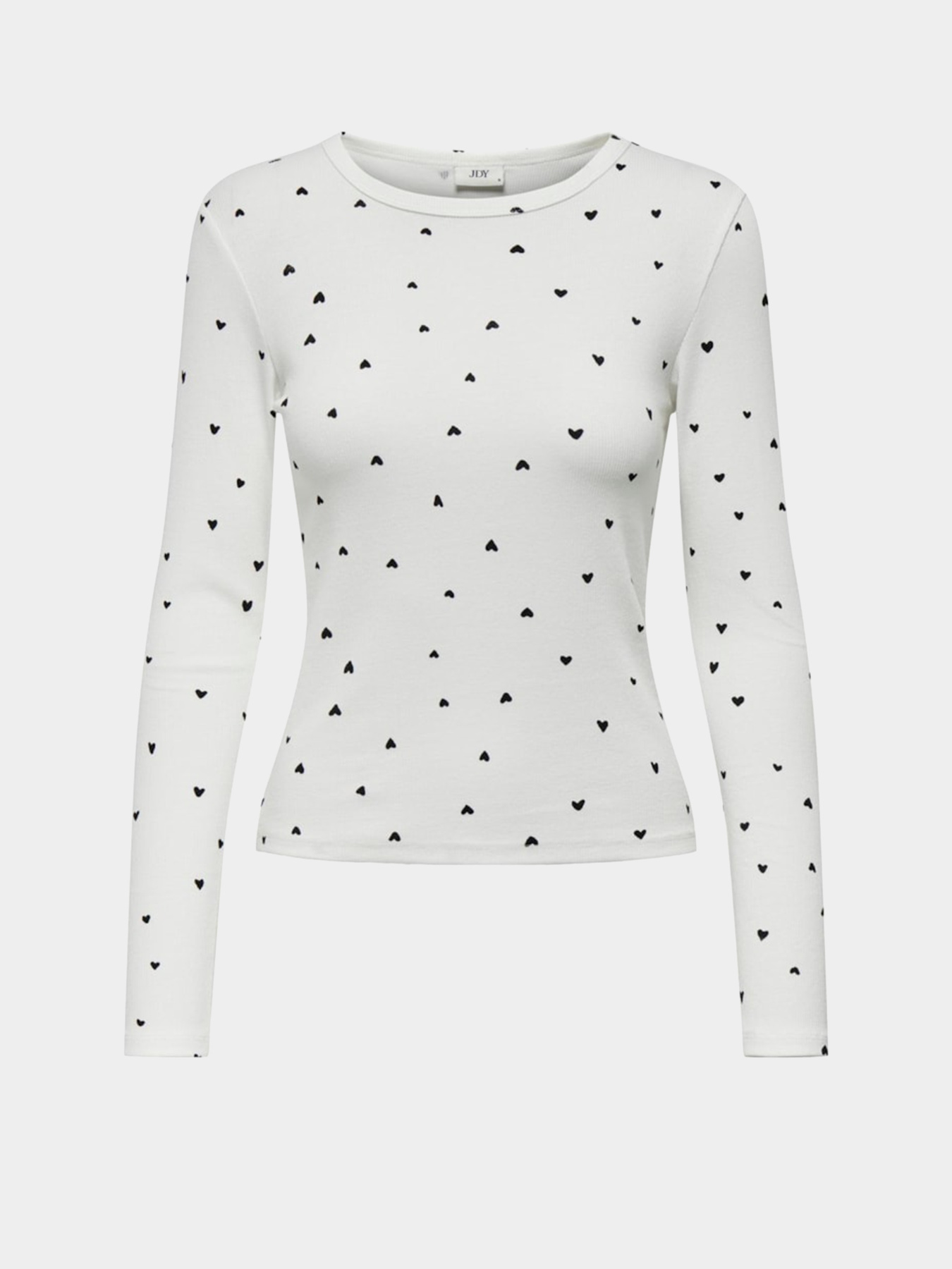 Лонгслив JDY модель 15336794_Cloud Dancer BLACK HEARTS Фото