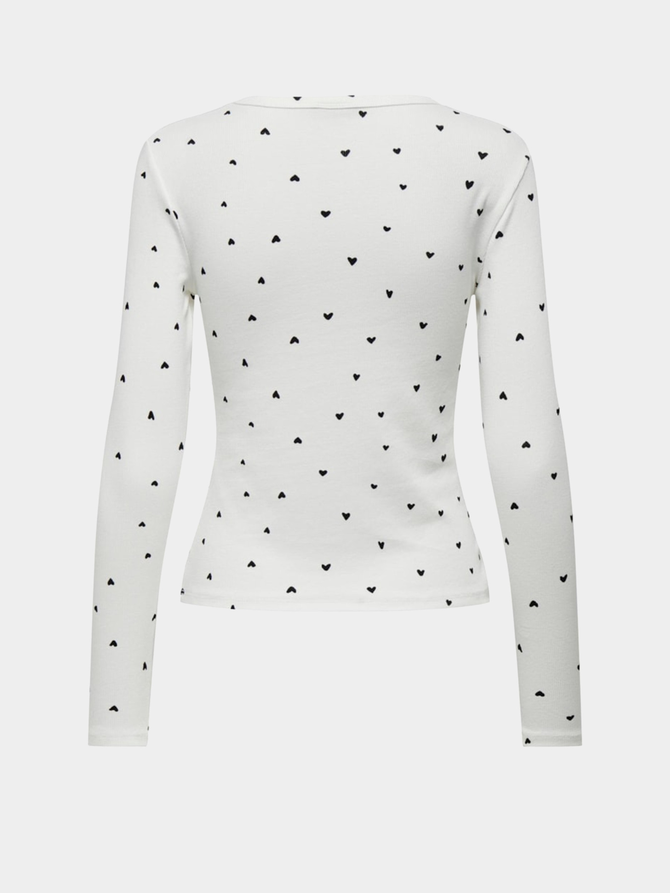 Лонгслив JDY модель 15336794_Cloud Dancer BLACK HEARTS Фото