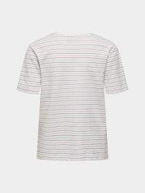 Футболка JDY модель 15339302_Cloud Dancer LUREX STRIPES Футболка JDY модель 15339302_Cloud Dancer LUREX STRIPES Фото