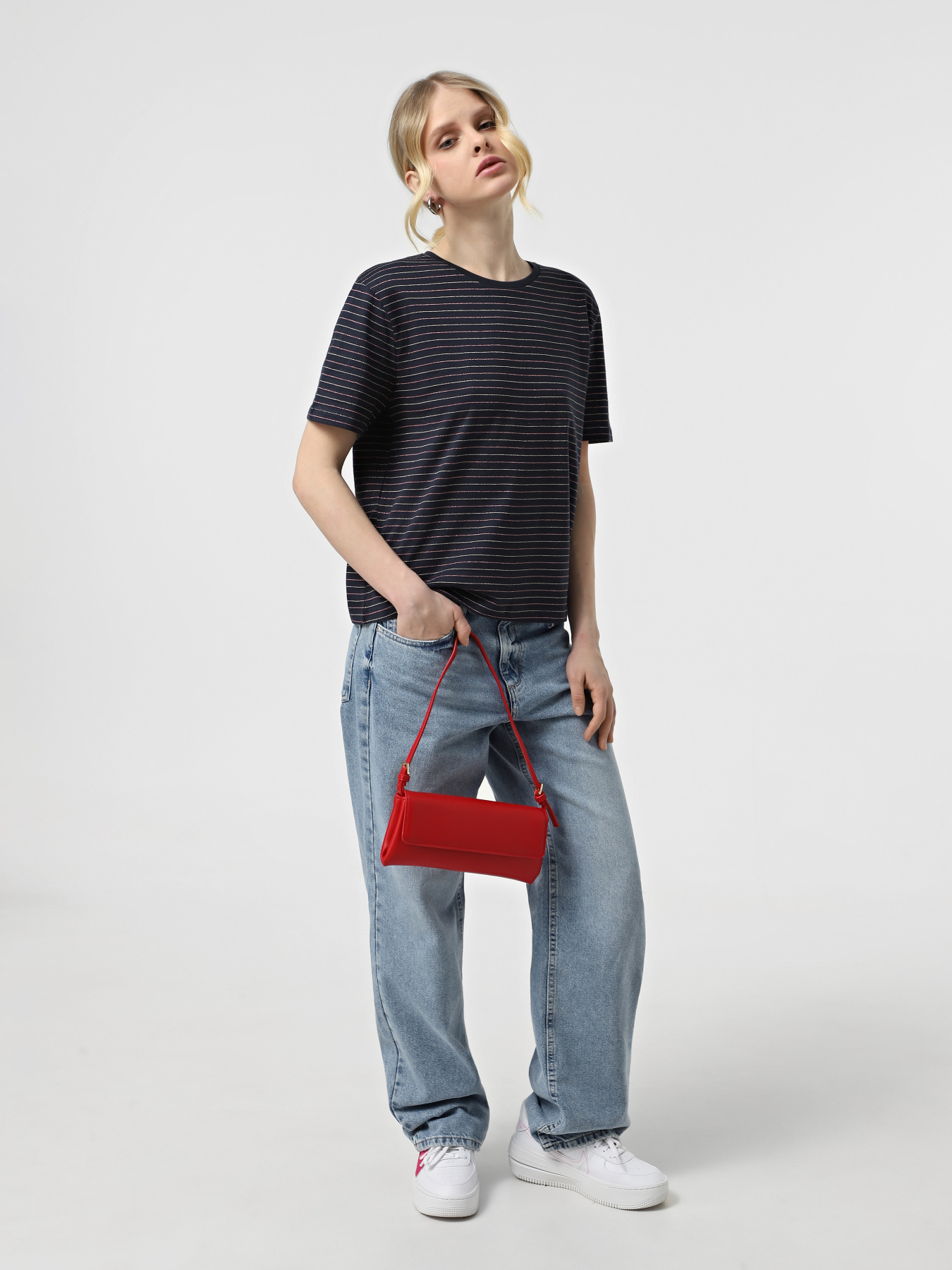 Футболка JDY модель 15339302_Total Eclipse LUREX STRIPE Фото