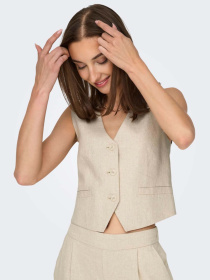 Жилет классический JDY модель 15324995_Oatmeal MELANGE Фото