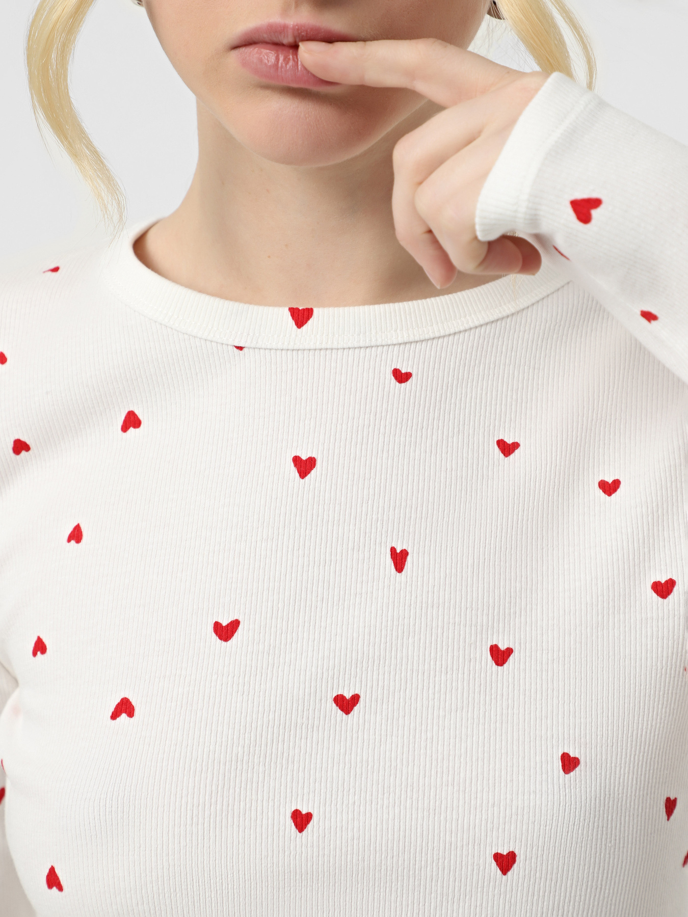 Лонгслив JDY модель 15336794_Cloud Dancer CHINESE RED H Фото