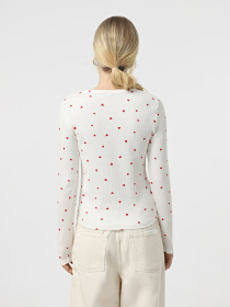 Лонгслив JDY модель 15336794_Cloud Dancer CHINESE RED H Фото