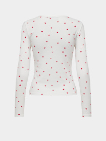 Лонгслив JDY модель 15336794_Cloud Dancer CHINESE RED H Фото