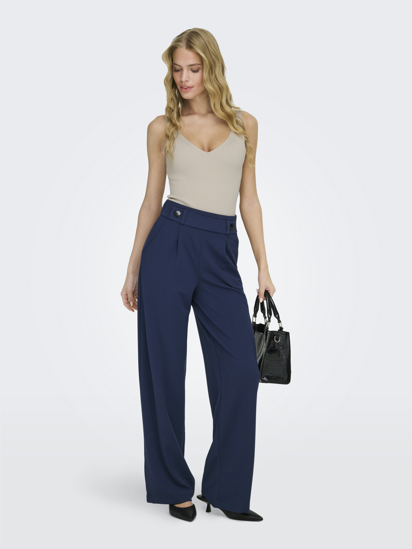 Палаццо JDY модель 15208430_Black Iris BLACK BUTTONS Палаццо JDY модель 15208430_Black Iris BLACK BUTTONS Фото