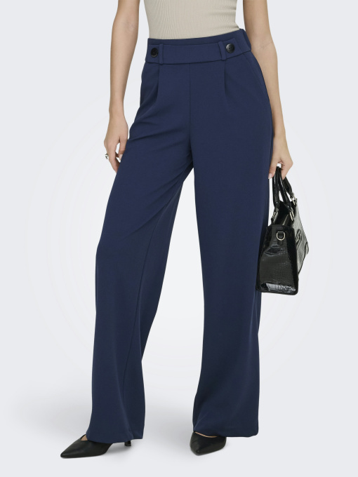 Штани JDY GEGGO LIFE NEW LONG PANT модель 15208430_Black Iris BLACK BUTTONS Фото