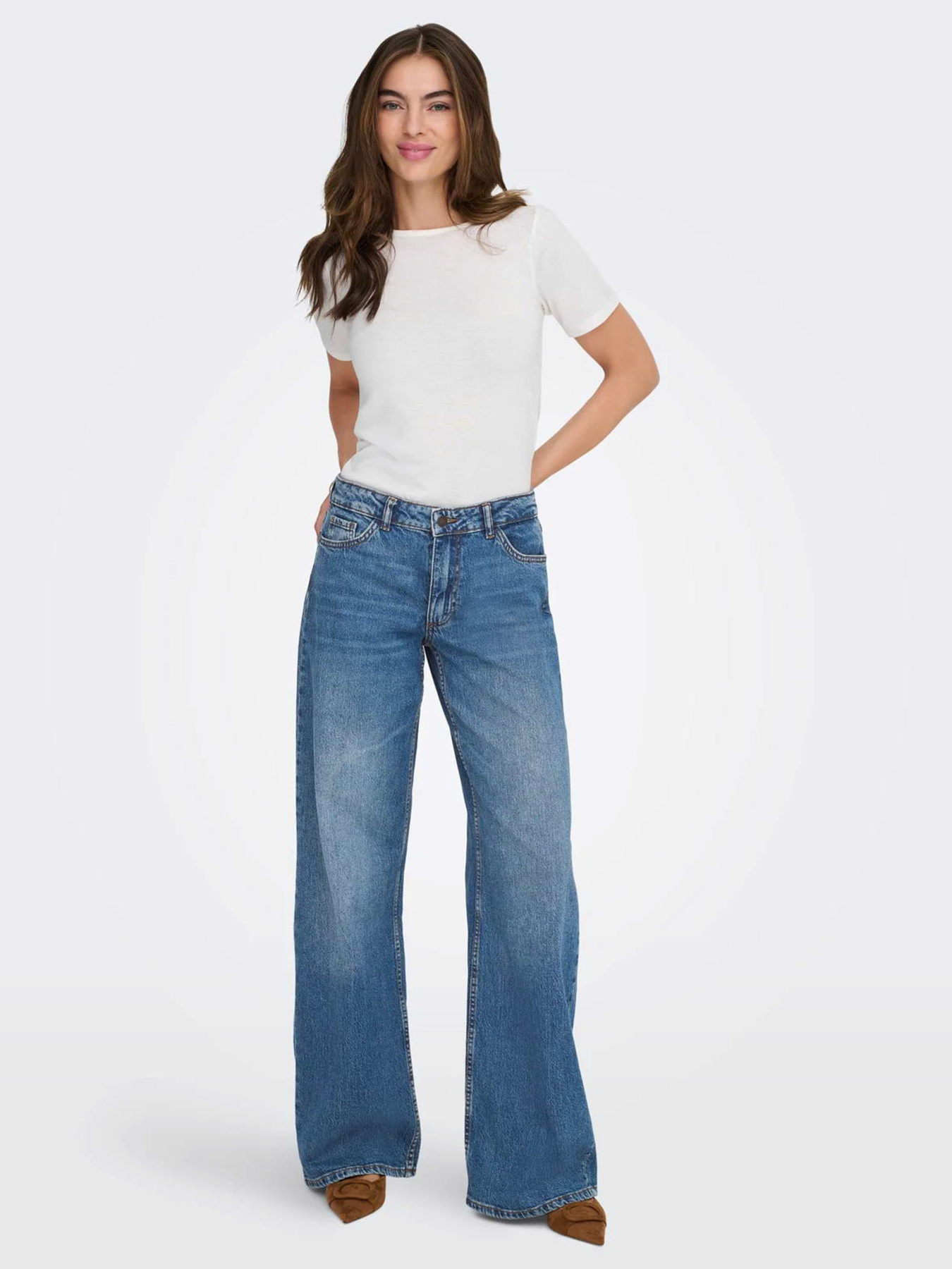 Широкі джинси JDY модель 15366873_Medium Blue Denim Фото