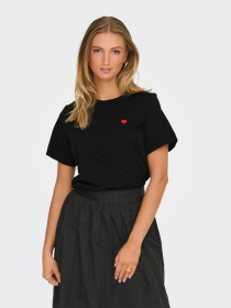Футболки і поло JDY PISA S/S PRINT TOP модель 15298612_Black BITTERSWEET HEART Фото