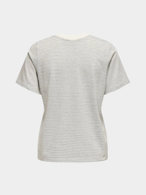 Футболка JDY модель 15298612_Cloud Dancer LGM Y/D STRIP Фото