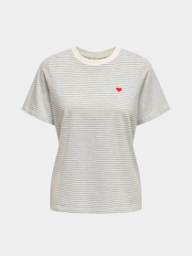 Футболка JDY модель 15298612_Cloud Dancer LGM Y/D STRIP Фото