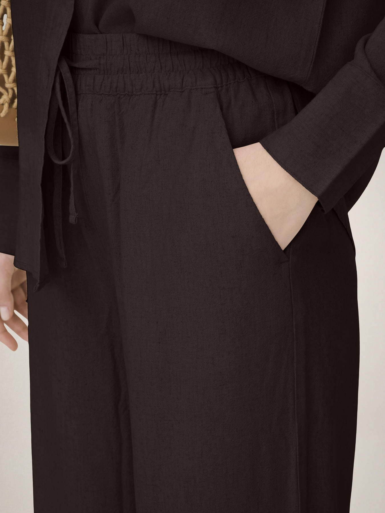 Штани JDY SAY HW LINEN WIDE PANT модель 15318361_Chocolate Torte Фото