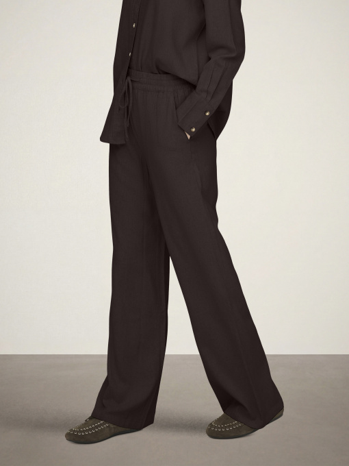 Штани JDY SAY HW LINEN WIDE PANT модель 15318361_Chocolate Torte Фото