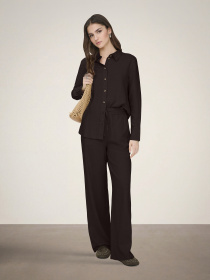Штани JDY SAY HW LINEN WIDE PANT модель 15318361_Chocolate Torte Фото