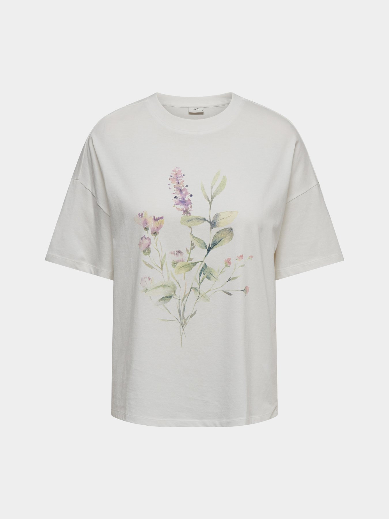 Футболки и поло JDY NINNA LIFE S/S OVERSIZE PRINT модель 15372178_Cloud Dancer ART FLEUR Фото