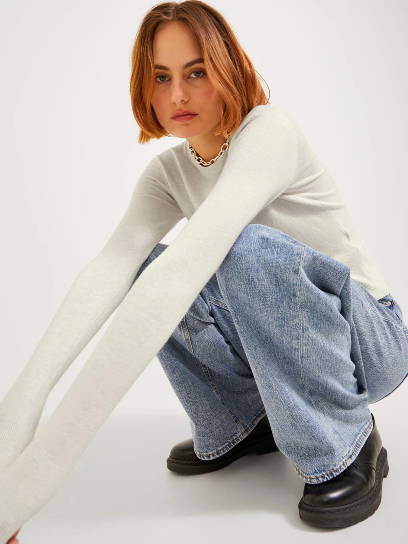 Джемпер JJXX Lara модель 12200214_Light Grey Melange Фото