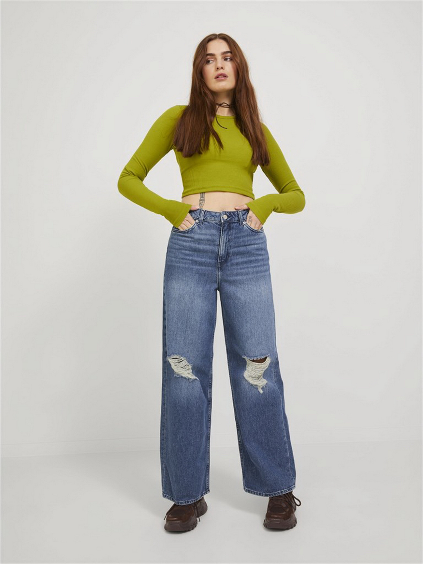 Широкие джинсы JJXX JxTokyo модель 12203938_Dark Blue Denim Фото