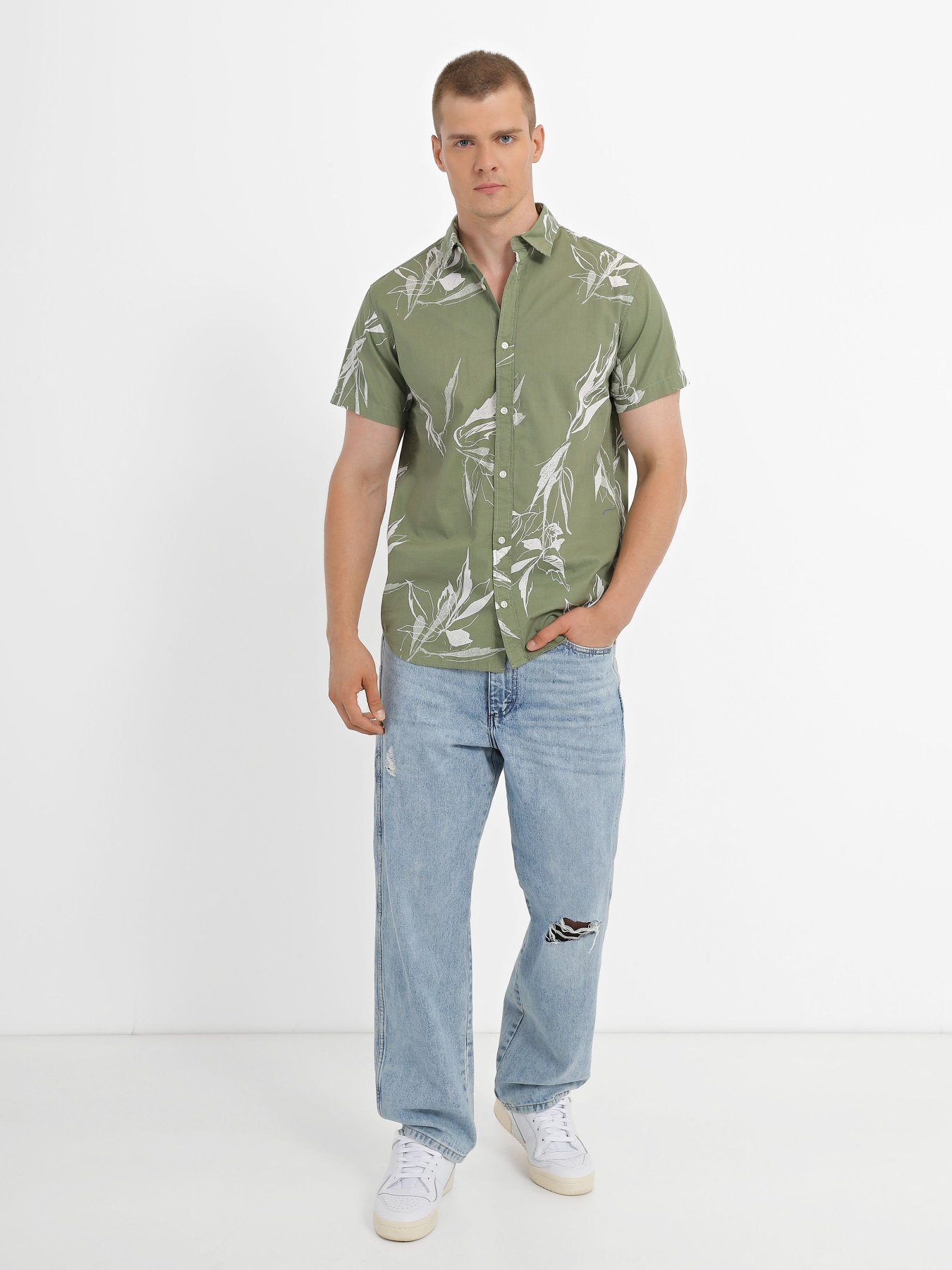 Сорочка повсякденна JACK & JONES модель 12227680_Oil Green Фото