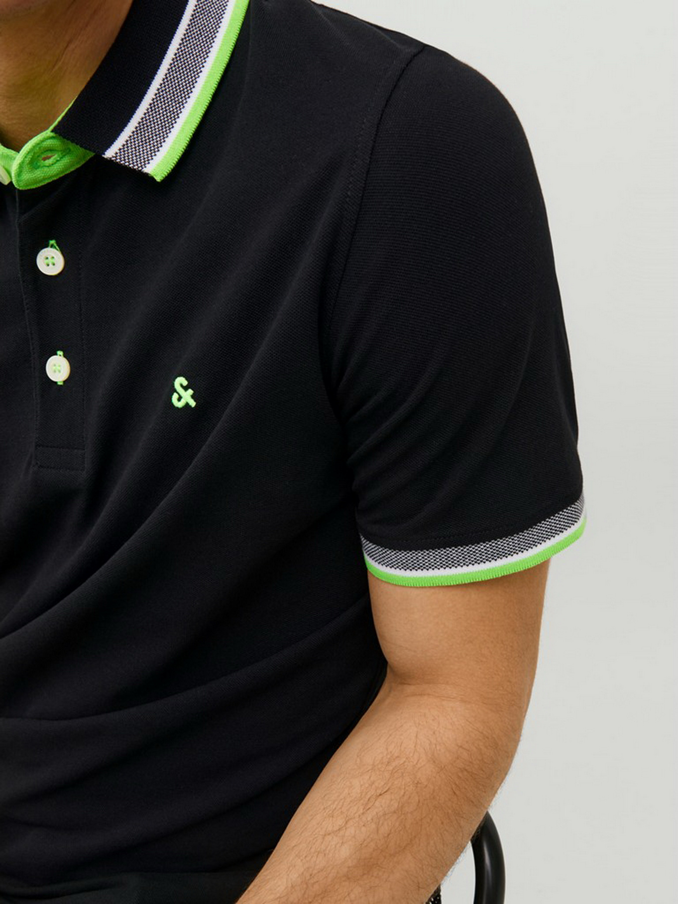 Поло JACK & JONES модель 12136668_Black Поло JACK & JONES модель 12136668_Black Фото