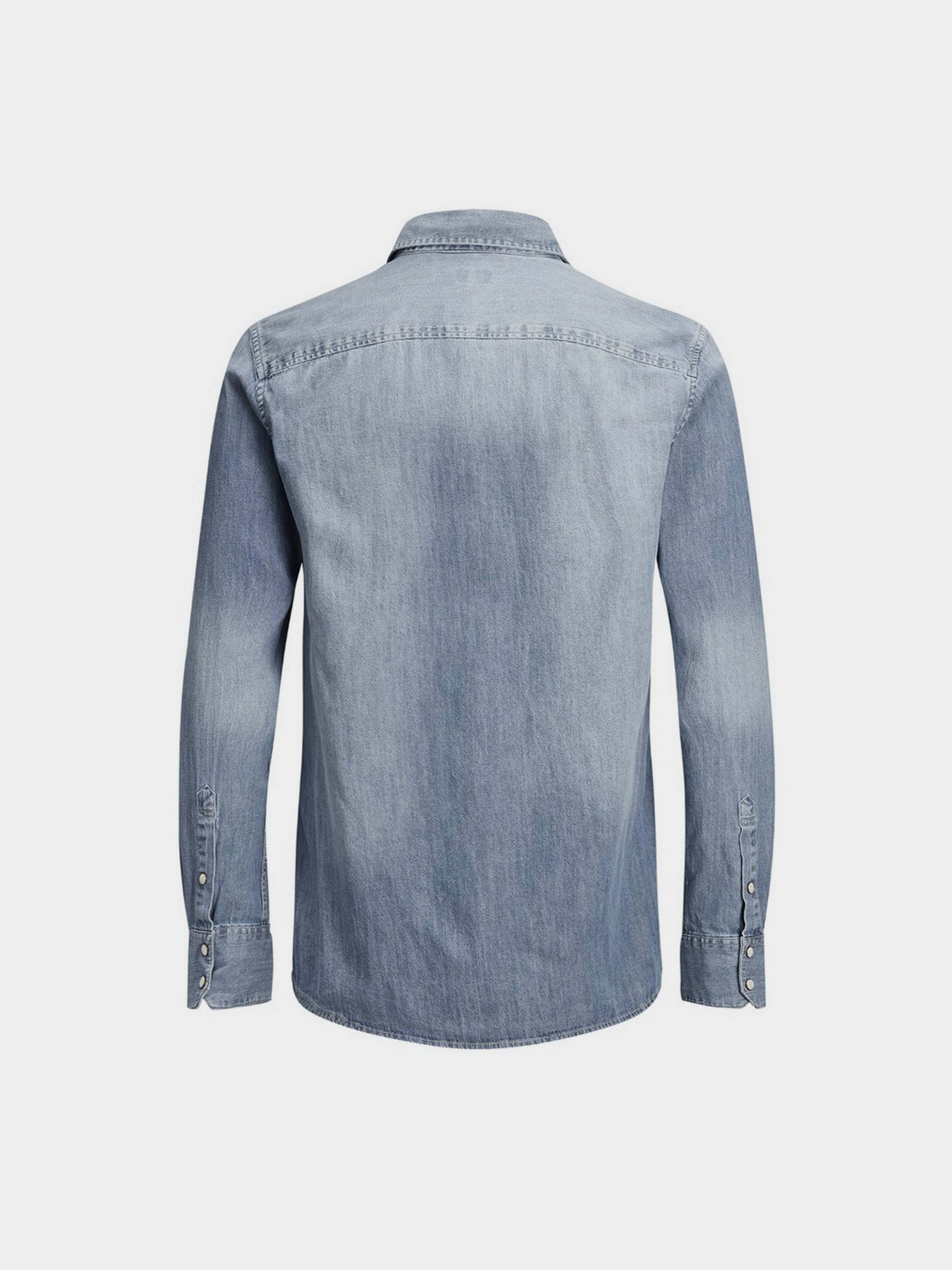 Рубашка JACK & JONES модель 12138115_Medium Blue Denim Фото