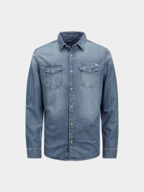 Сорочка повсякденна JACK & JONES модель 12138115_Medium Blue Denim Фото