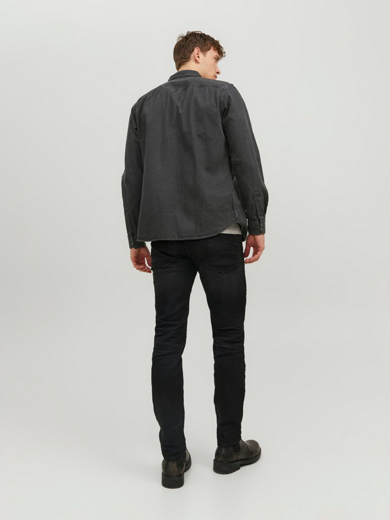 Сорочка повсякденна JACK & JONES модель 12138115_Black Denim Фото