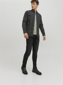 Сорочка повсякденна JACK & JONES модель 12138115_Black Denim Фото