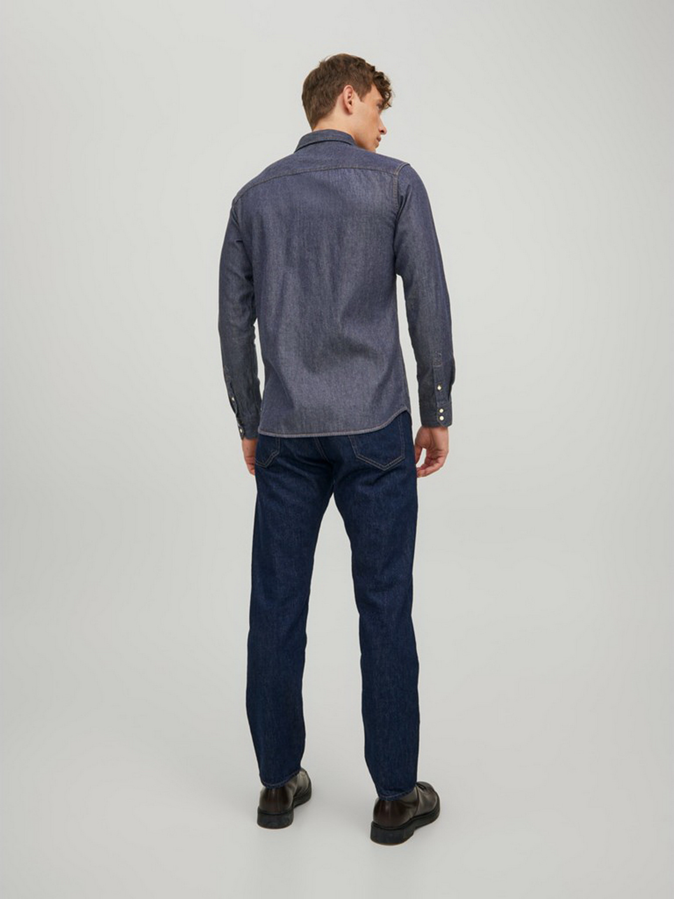 Сорочка повсякденна JACK & JONES модель 12138115_Dark Denim Фото