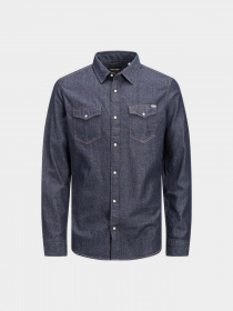 Сорочка повсякденна JACK & JONES модель 12138115_Dark Denim Фото