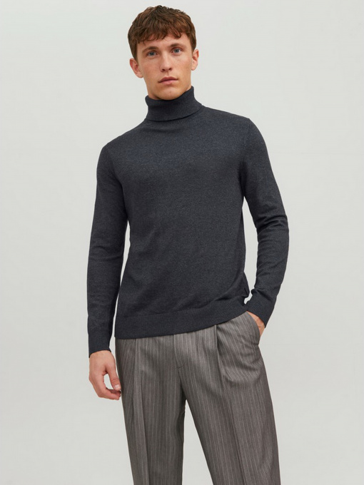 Свитры и кардиганы JACK & JONES EMIL KNIT ROLL NECK модель 12157417_Dark Grey Melange Фото