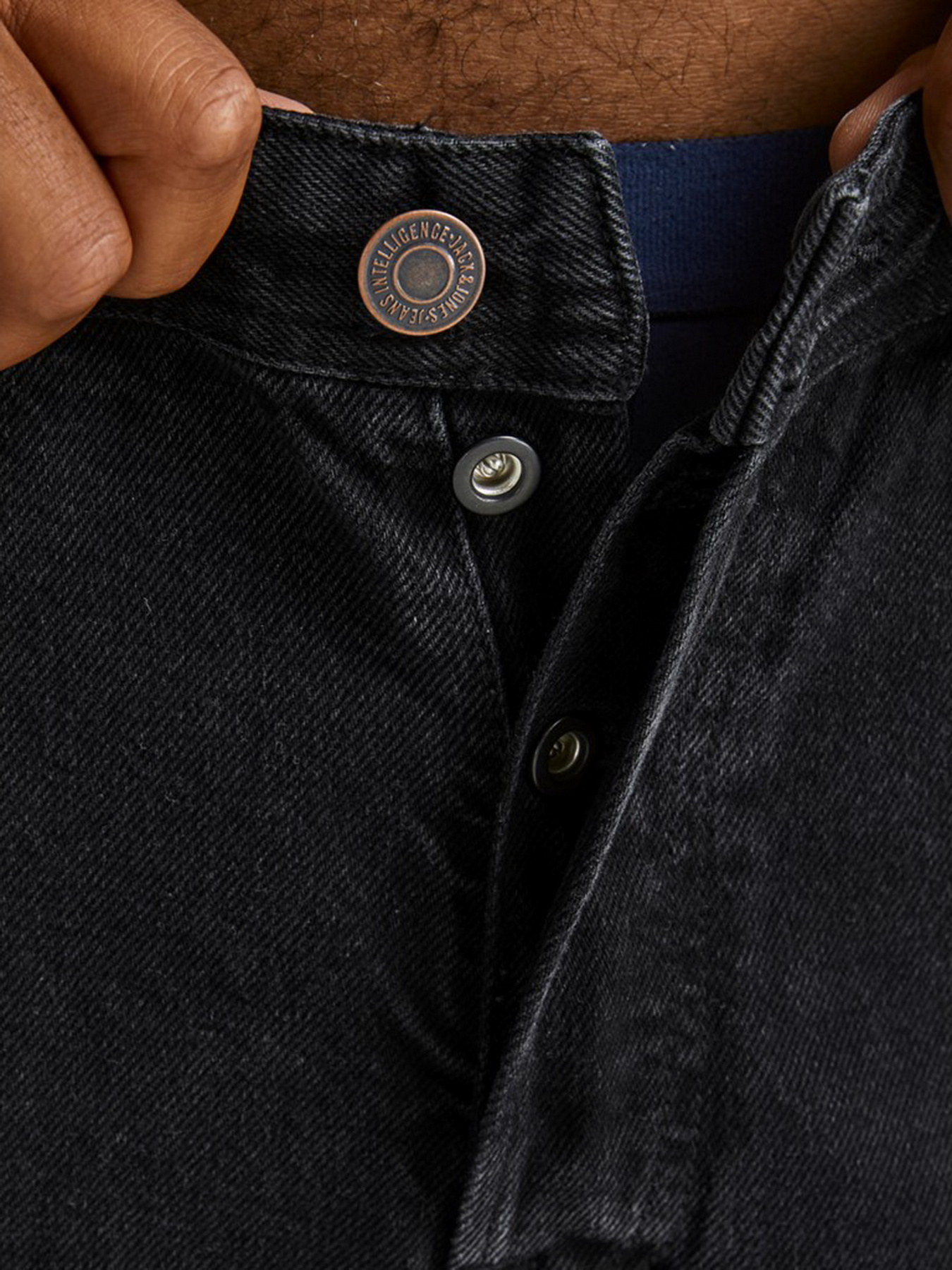 Прямые джинсы JACK & JONES модель 12168656_Black Denim Фото