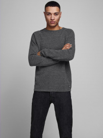 Джемпер JACK & JONES модель 12157321_Dark Grey Melange Джемпер JACK & JONES модель 12157321_Dark Grey Melange Фото