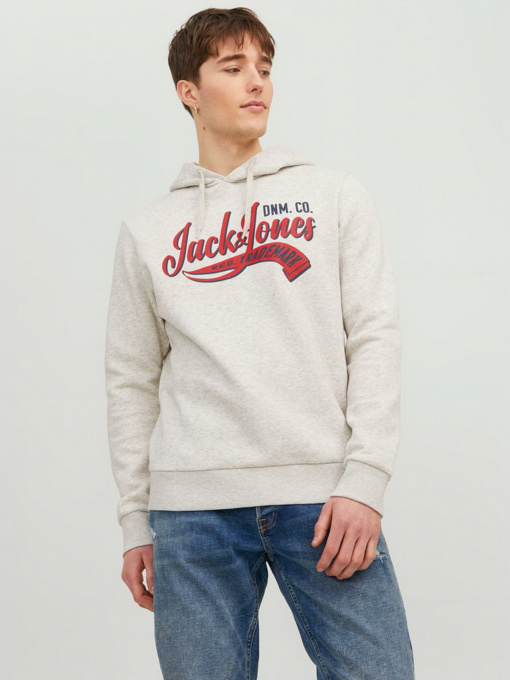 Худі JACK & JONES модель 12233597_White Melange Фото