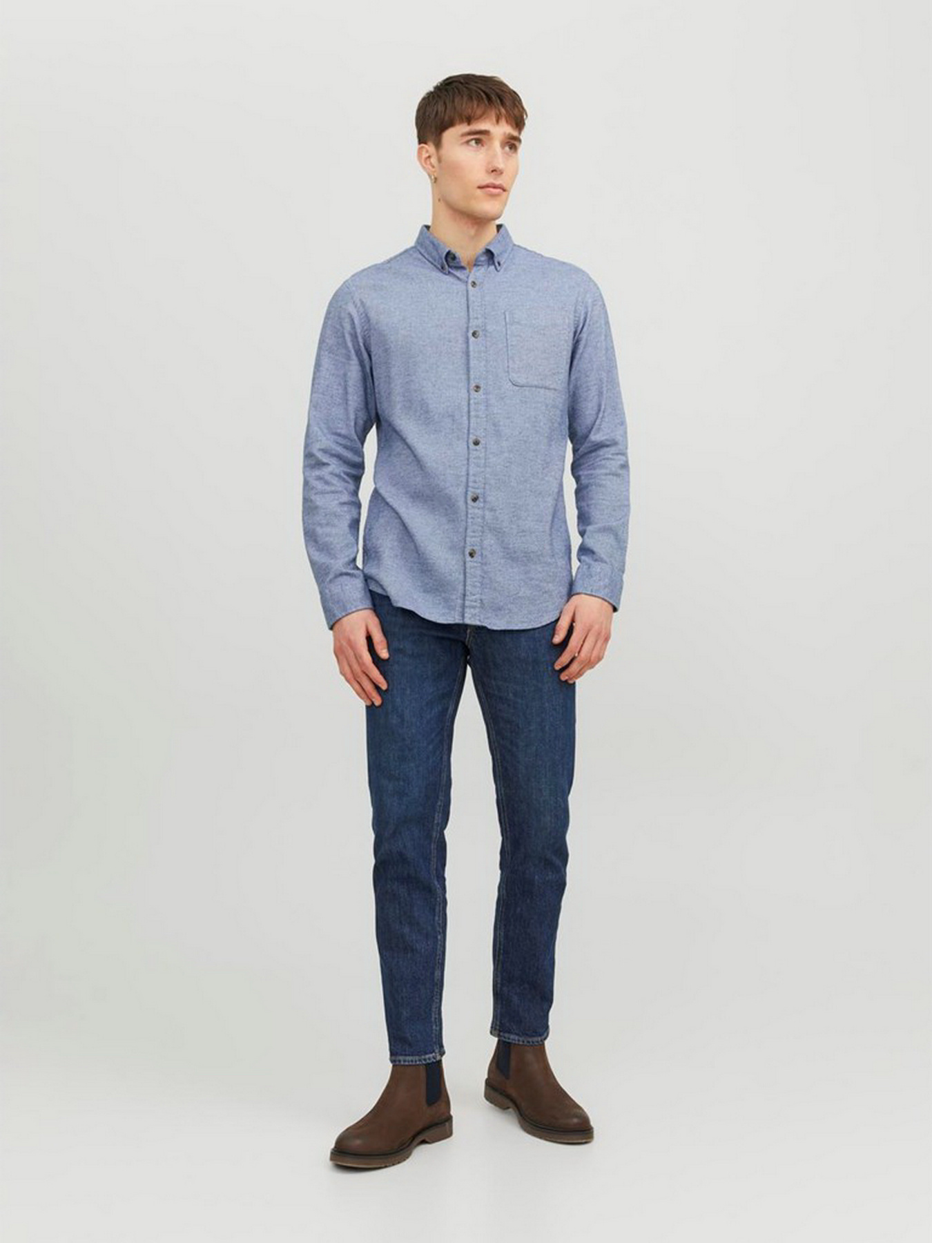 Сорочка повсякденна JACK & JONES модель 12235974_Faded Denim Фото