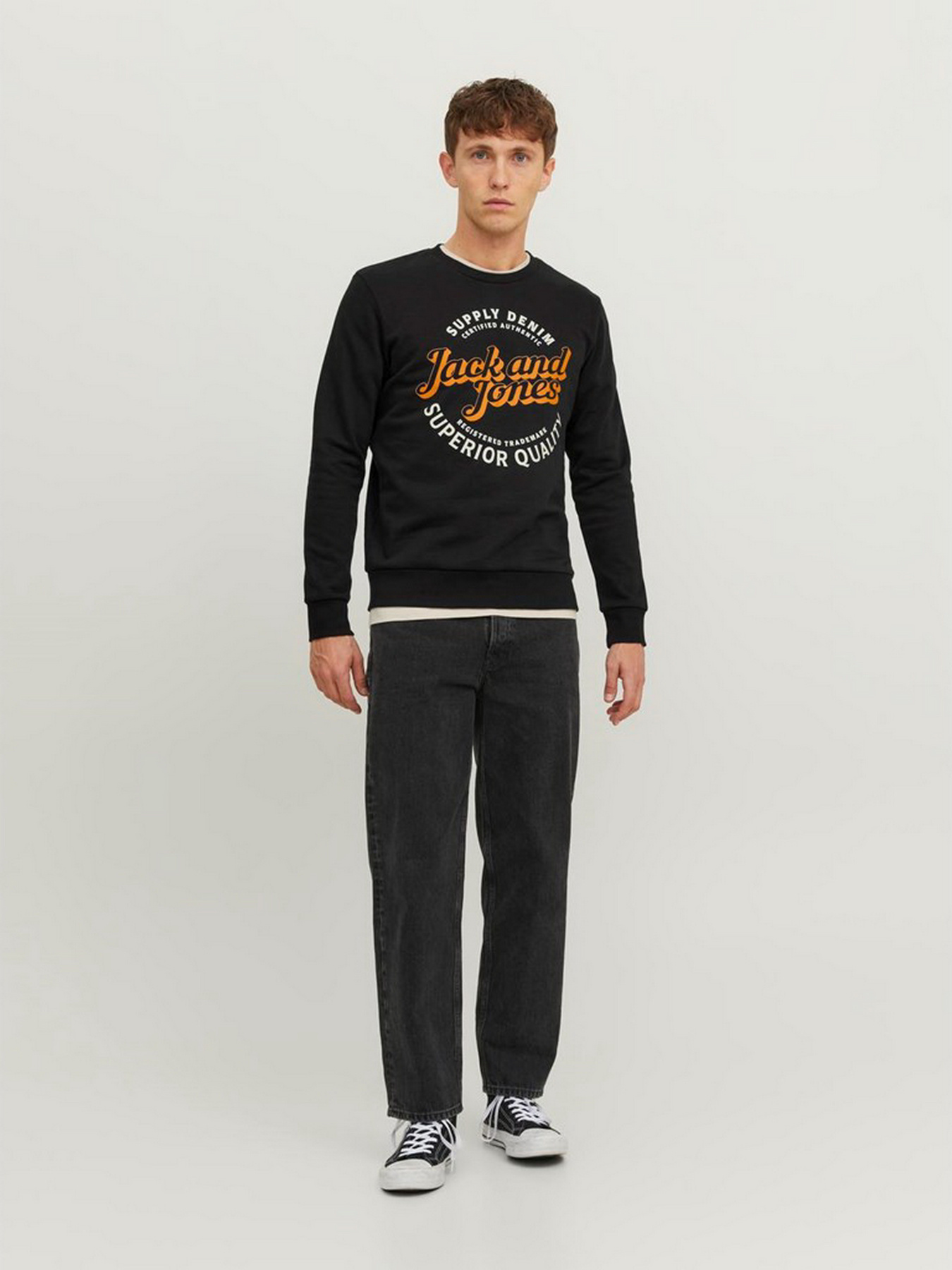 Свитшот JACK & JONES модель 12236177_Black Свитшот JACK & JONES модель 12236177_Black Фото