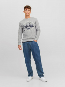Свитшот JACK & JONES модель 12236177_Light Grey Melange Фото
