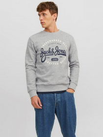 Свитшот JACK & JONES модель 12236177_Light Grey Melange Фото