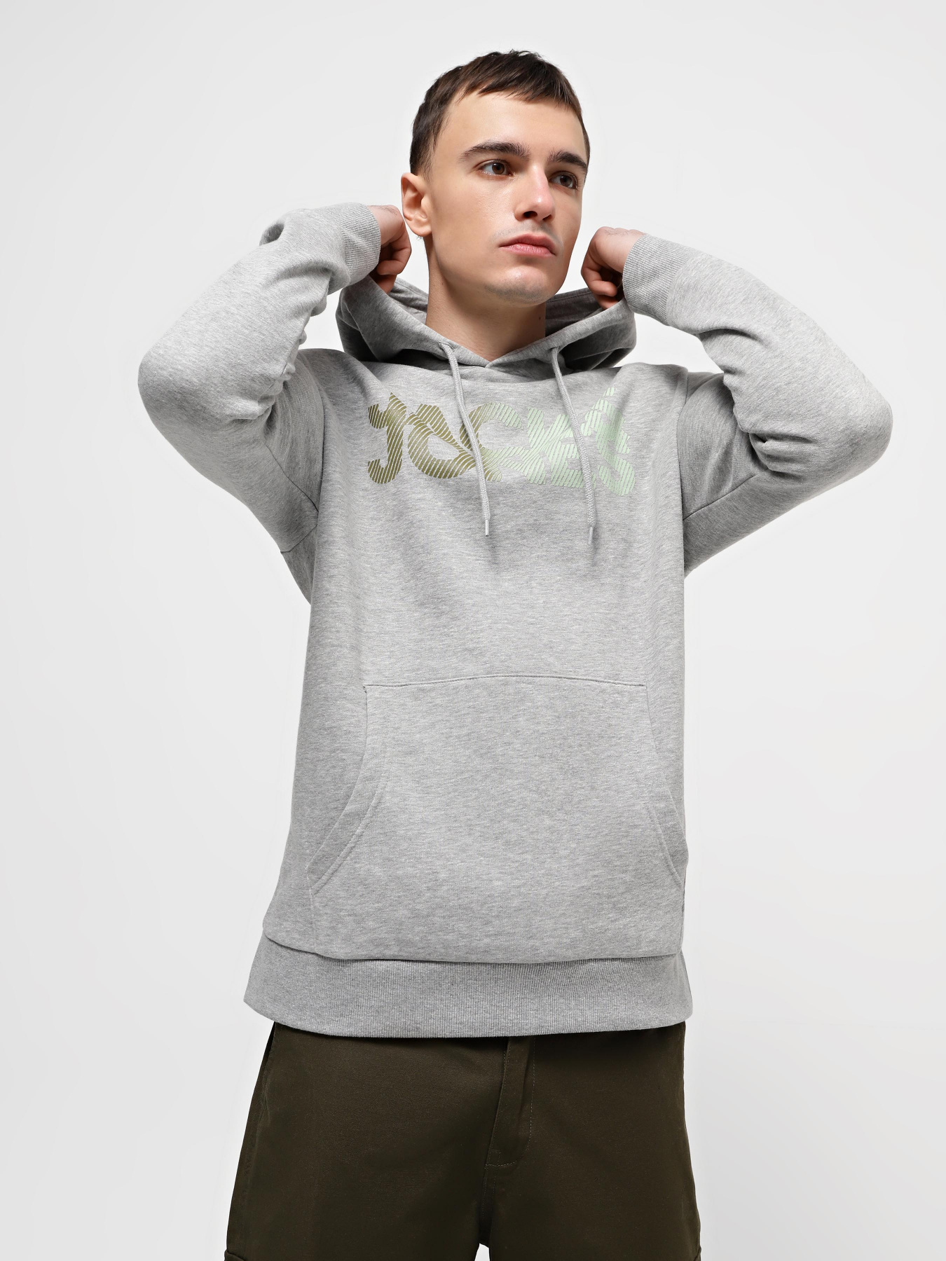 Худи JACK & JONES модель 12243927_Light Grey Melange Фото