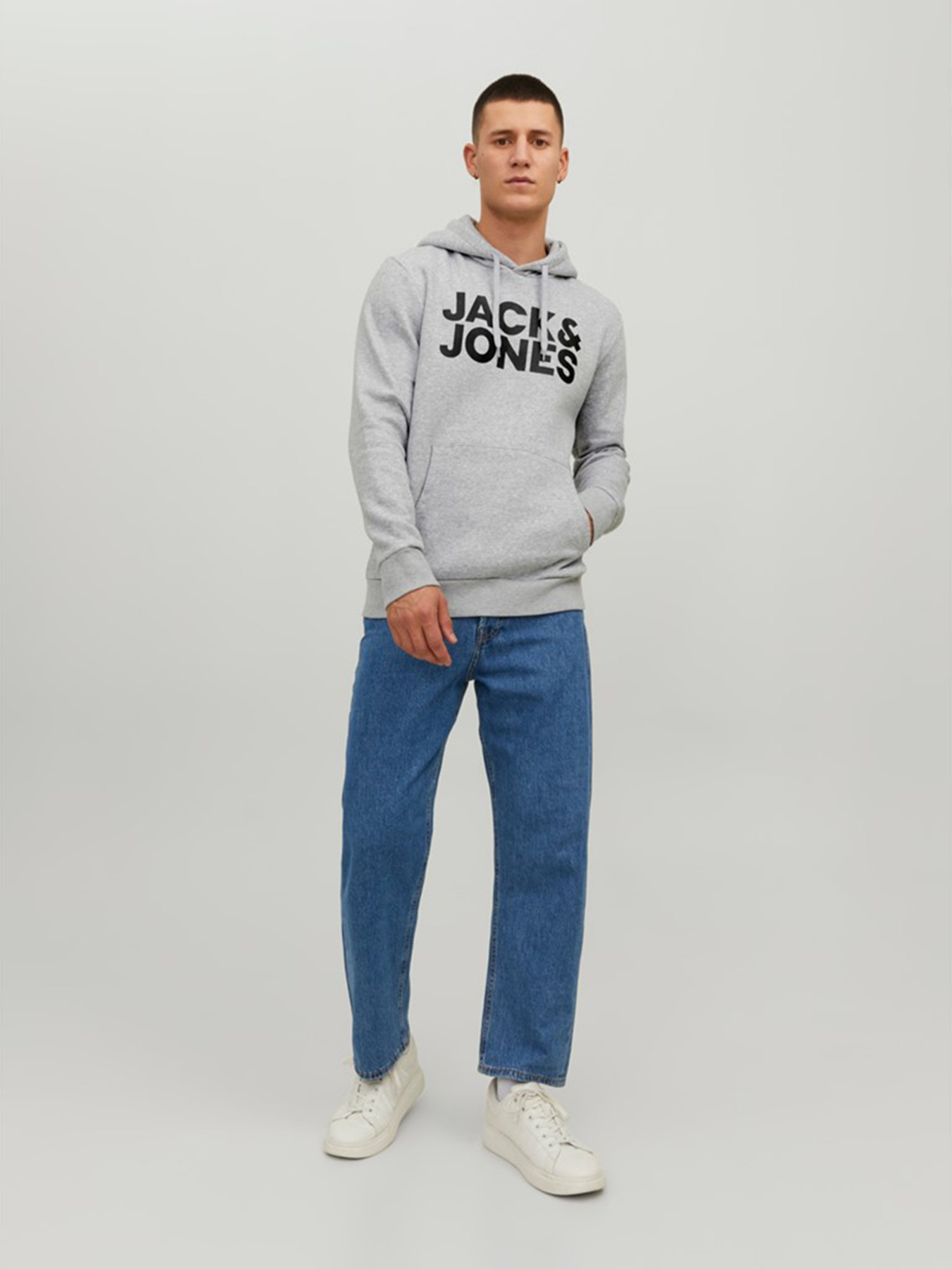 Худі JACK & JONES модель 12152840_Light Grey Melange Фото