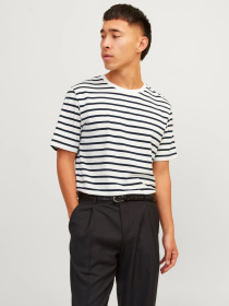 Футболки і поло JACK & JONES модель 12156101_Cloud Dancer Navy Blazer Фото