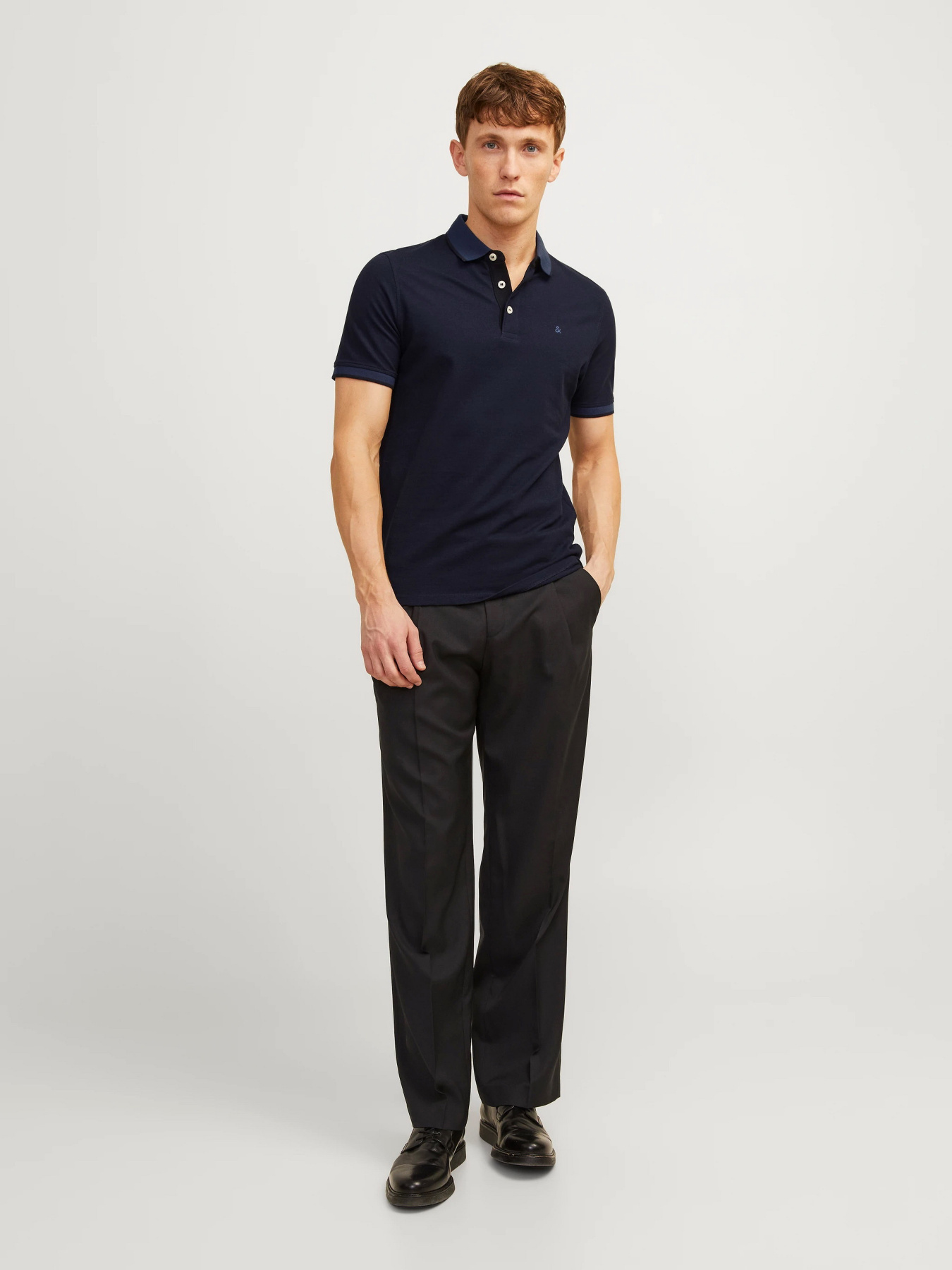 Поло JACK & JONES модель 12136668_Dark Navy SLIM FIT Фото