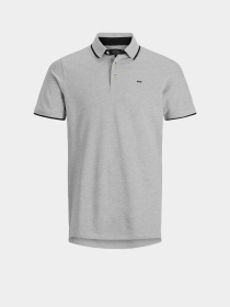 Поло JACK & JONES модель 12136668_Light Grey Melange SLIM FI Фото