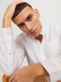 Рубашка JACK & JONES модель 12182486_White SLIM FIT Фото