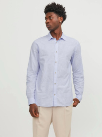 Рубашка JACK & JONES модель 12248384_Cashmere Blue /WHITE Фото