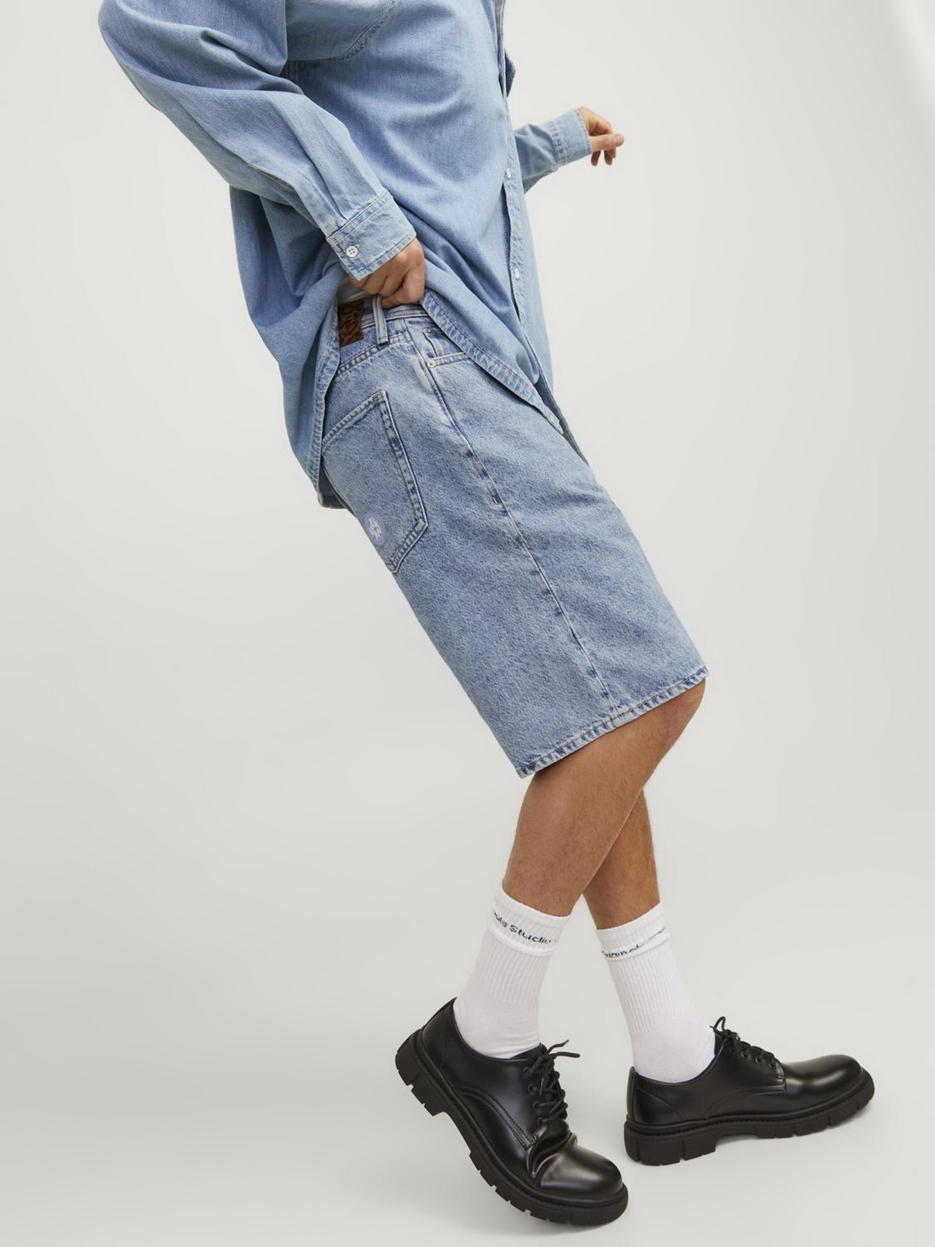 Шорты джинсовые JACK & JONES модель 12252743_Blue Denim Фото