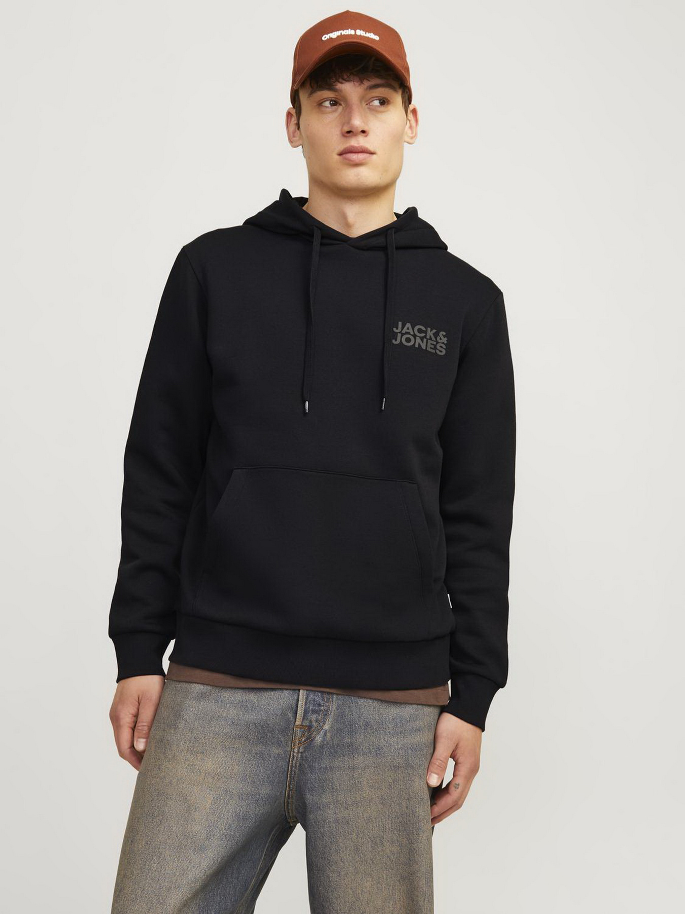 Худи JACK & JONES модель 12152840_Black Small Print/ Black Фото