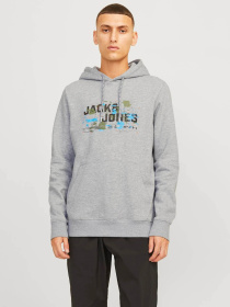 Худи JACK & JONES модель 12261670_Light Grey Melange Фото