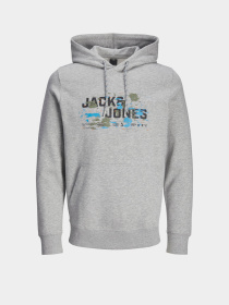 Худи JACK & JONES модель 12261670_Light Grey Melange Фото